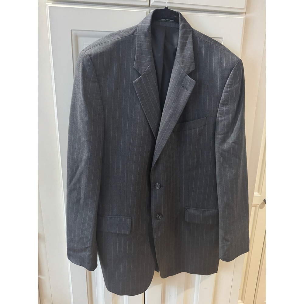 Ralph Lauren Gray Pinstripe Blazer Business Casual Career Jacket Size 44